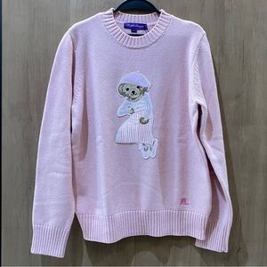 Polo by Ralph Lauren Pink Sweater with Bear Motif